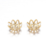 Ion Plating(IP) 304 Stainless Steel Flower Fancy Bead Caps STAS-G085-16G-1
