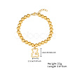 304 Stainless Steel Crystal Rhinestone Ball Beaded Bracelets with Shell Pendants DM8226-5-1