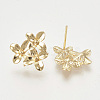 Brass Stud Earring Findings KK-T027-108G-2
