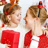 4 Pairs 4 Style Christmas Tree & Deer & Snowflake Exquisite Stainless Steel Stud Earrings for Women EJEW-AN0002-38-4