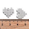 Brass Micro Pave Clear Cubic Zirconia Charms KK-F871-46P-3