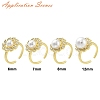 Adjustable Brass Micro Pave Cubic Zirconia Cuff Ring Settings for Half Drilled Beads RJEW-Z113-23G-4