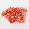 Heart Printed Organza Bags OP-R022-10x12-07-2