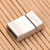 Tarnish Resistant Matte 304 Stainless Steel Rectangle Magnetic Clasps with Glue-in Ends STAS-I045-05A-2