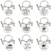 9Pcs 9 Style Graduation Theme 201 Stainless Steel Keychain Clasps KEYC-PH0001-52-1