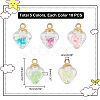 50Pcs 5 Colors Luminous Glass Pendants GLAA-PH0002-59-2
