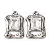 304 Stainless Steel Glass Pendants STAS-P406-01P-1