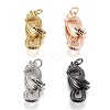 Brass Micro Pave Black Cubic Zirconia Pendants KK-F821-39-1