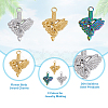 18Pcs 3 Colors 304 Stainless Steel Pendant Rhinestone Settings STAS-DC0013-35-4