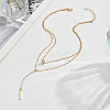 Alloy Crystal Rhinestone Rectangle Pendant Double Layered Necklaces for Women FS-WG231E4-01-1