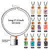 Natural & Synthetic Gemstone Chip and Glass Bottle Pendant Necklaces NJEW-TAC0016-3