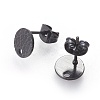 304 Stainless Steel Ear Stud Findings STAS-O119-15B-B-1