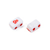 Opaque White Acrylic Connector Charms MACR-N012-21-6