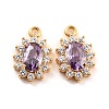 Real 18K Gold Plated Brass Micro Pave Cubic Zirconia Charms ZIRC-Z023-04D-NR-2