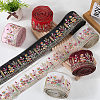 5 Yards Polyester Embroidery Flower Ribbon OCOR-CY0001-17A-5