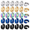 30Pcs 5 Colors 304 Stainless Steel Hoop Earrings EJEW-PH0001-45-1