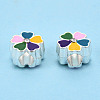 Alloy Enamel European Beads MPDL-T005-005F-RS-1