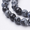 Natural Snowflake Obsidian Beads Strands X-GSR6mmC009-2