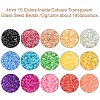 195G 15 Colors 6/0 Transparent Glass Seed Beads SEED-YW0002-45-2