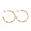 201 Stainless Steel Wave C-shape Stud Earrings with Iron Plating(IP) 304 Stainless Steel Pins LS-EJEW-G298-04G-1