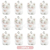 Cat Shape Flocky Opaque Resin Pendants RESI-YWC0002-04C-1
