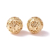 Brass Hollow Round Beads KK-P226-29CG-2