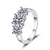 Rhodium Plated 925 Sterling Silver Pave 7A Cubic Zirconia Finger Rings WG3C802-25-5