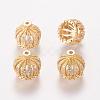 Brass Cubic Zirconia Beads ZIRC-F001-183B-G-1
