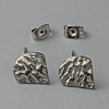 304 Stainless Steel Textured Geometric Stud Earring Findings with Hole STAS-WH0027-54M-1