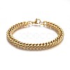 Ion Plating(IP) 304 Stainless Steel Cuban Link Chain Bracelets BJEW-L637-01A-G-1