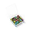 40Pcs 4 Colors Handmade Frosted Lampwork Beads LAMP-LS0001-06-7