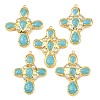 Dyed Synthetic Turquoise & Natural Pearl Big Pendants KK-H516-23G-1