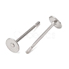 Tarnish Resistant 304 Stainless Steel Flat Round Blank Peg Stud Earring Findings X-STAS-S028-23-1