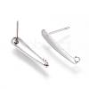 Non-Tarnish 304 Stainless Steel Ear Stud Components STAS-F222-036-2