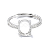 Adjustable 925 Sterling Silver 4 Prongs Ring Settings STER-K179-25P-2