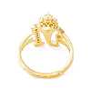 Clear Cubic Zirconia Initial Letter with Crown Adjustable Ring RJEW-M139-17M-3