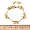Brass Disc & Stick Beads Link Chain Bracelets for Women BJEW-G781-01G-5