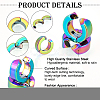 12Pairs PVD Vacuum Plating 304 Stainless Steel Clip-on Earring Findings STAS-UN0030-44-4