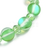 8mm Holographic Synthetic Moonstone & Shell Pearl Round Beaded Stretch Bracelets BJEW-JB10920-5