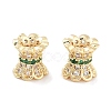 Brass Micro Pave Clear Cubic Zirconia Beads KK-P271-39B-06-1
