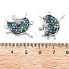 Rack Plating Brass Micro Pave Clear Cubic Zirconia Dancer Links Connector Charms KK-K380-14P-01-3