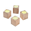 Natural Wood Candle Holder AJEW-T002-01A-2