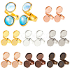 PandaHall Elite 14Pcs 7 Colors Brass Cuff Ring Components FIND-PH0004-83-1