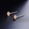 Rhodium Plated 925 Sterling Silver Four Pronged Ear Studs JE420E-01-3