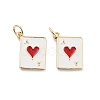 Playing Card Rack Plating Brass Enamel Pendants KK-G512-11G-2