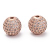 Brass Cubic Zirconia Beads ZIRC-F001-15RG-3
