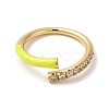 Rack Plating Brass Cubic Zirconia Open Cuff Rings for Women RJEW-S407-04D-2