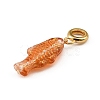 Brass Resin & Enamel European Dangle Charms KK-CBA217A-07G-03-2