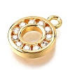 Brass Micro Pave Cubic Zirconia Pendants KK-D385-02G-02-2