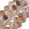 Natural Black Gold Rutilated Quartz Beads Strands G-C116-A182-01-2